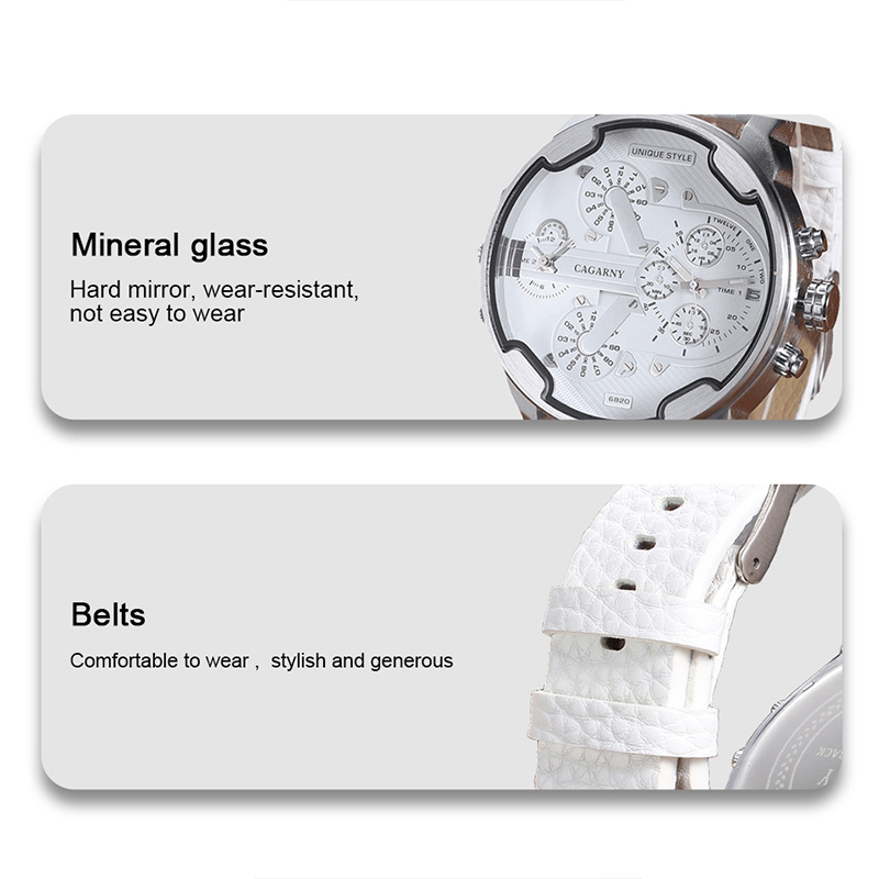 Cagarny Watch 6820 Dual Displa - Leather Watch Band Men incelemesi ve fiyatı
