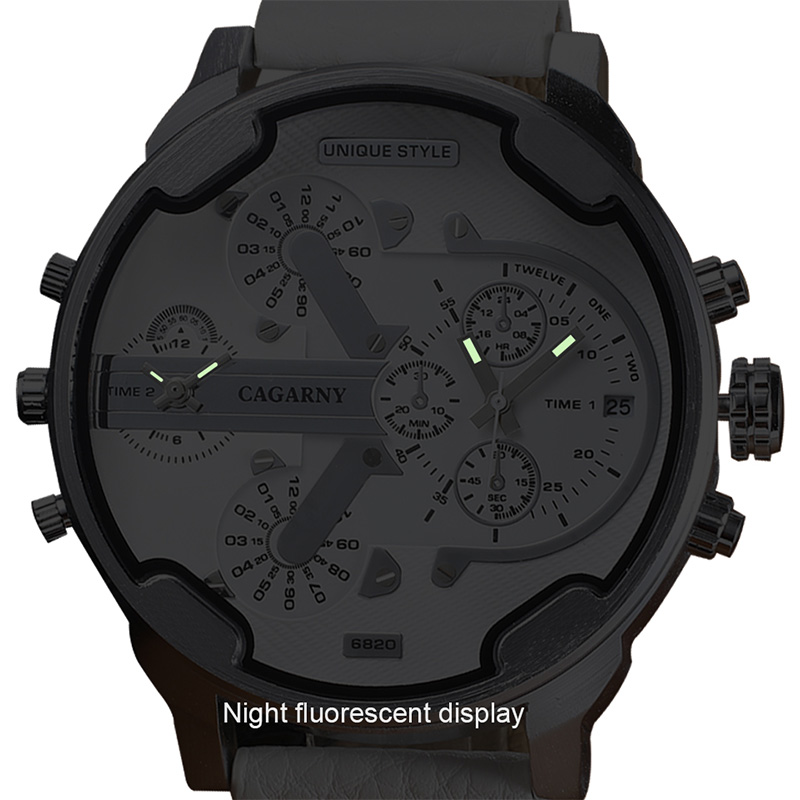 Cagarny Watch 6820 Dual Displa - Leather Watch Band Men incelemesi ve fiyatı