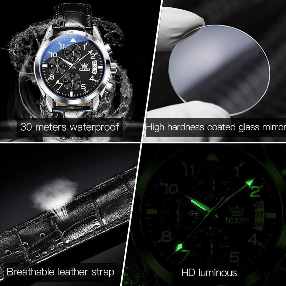 OLEVS Quartz Watch for Men Ori - Leather Watch Band Men incelemesi ve fiyatı