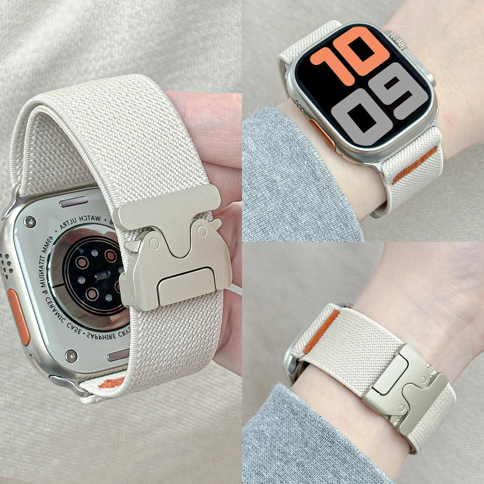 Nylon Strap for Apple Watch ba - Parachute Strap Elastic incelemesi ve fiyatı