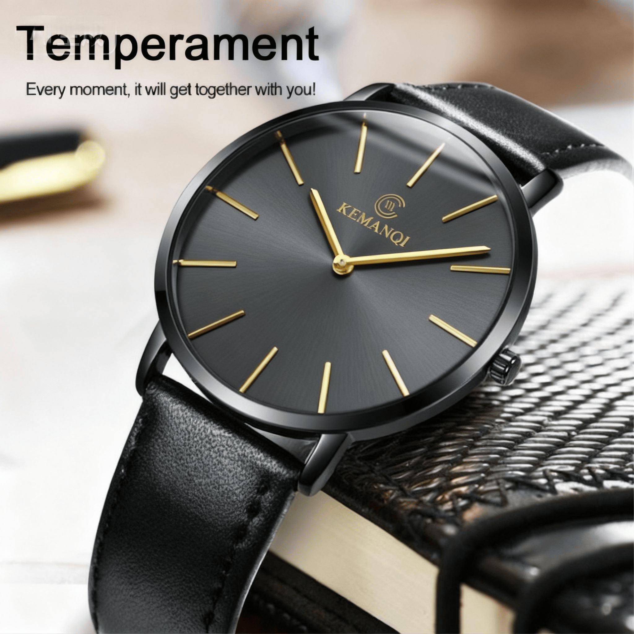 Fashion Ultra Thin Men's Quart - Leather Watch Band Men incelemesi ve fiyatı