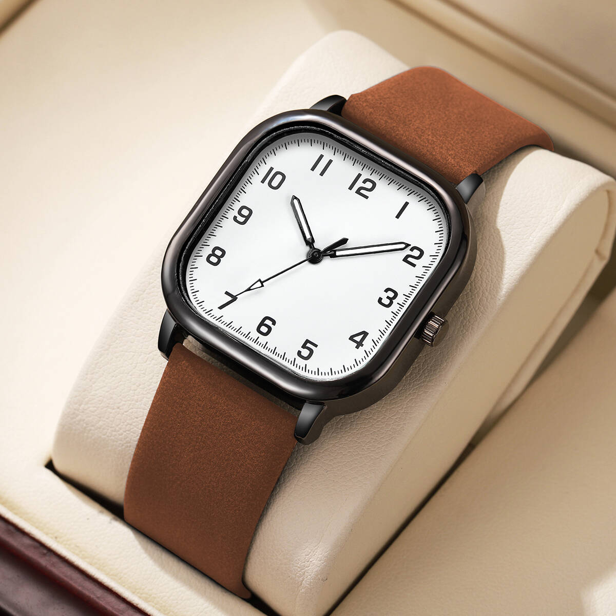 Fashion Square Men Watches Sim - Leather Watch Band Men incelemesi ve fiyatı