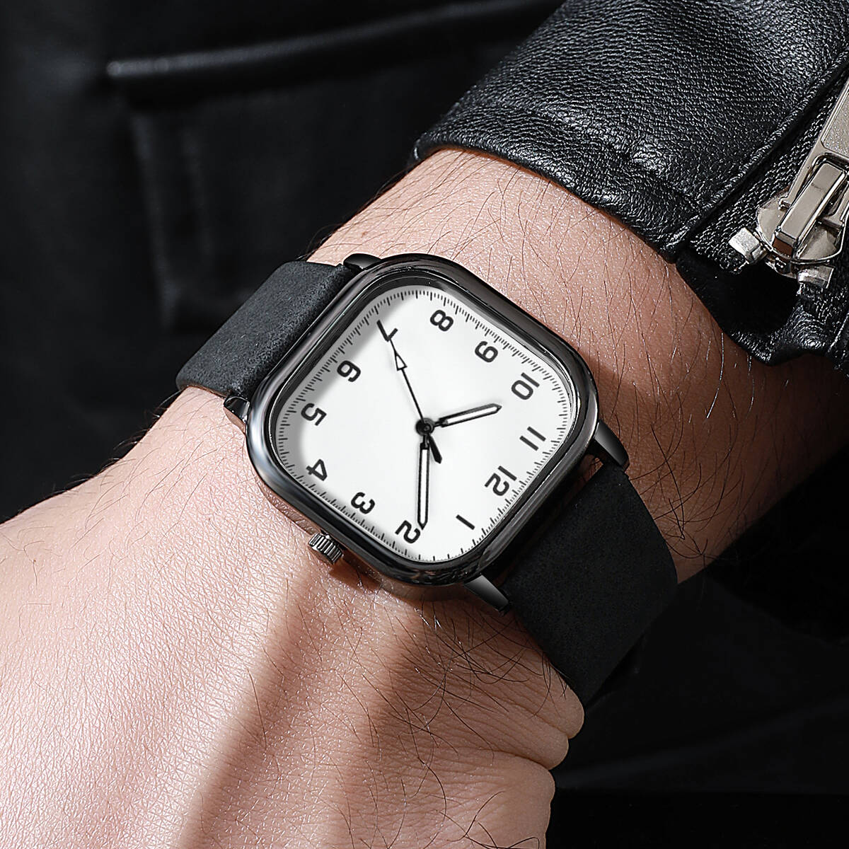 Fashion Square Men Watches Sim - Leather Watch Band Men incelemesi ve fiyatı