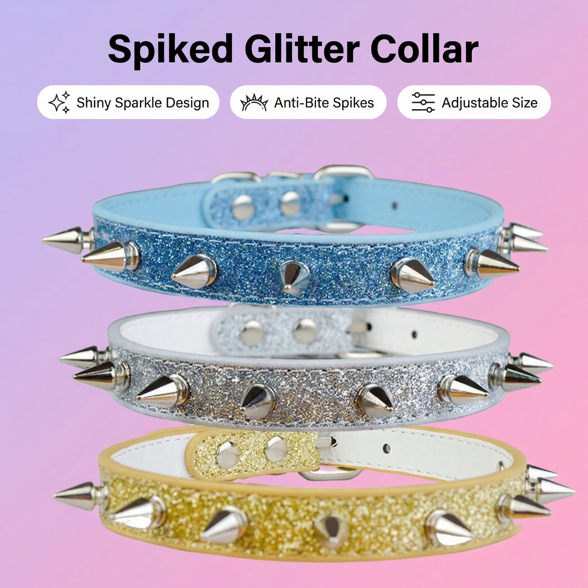 Punk Style Rivet Pet Collar Le - Leather Strap Quick Release incelemesi ve fiyatı