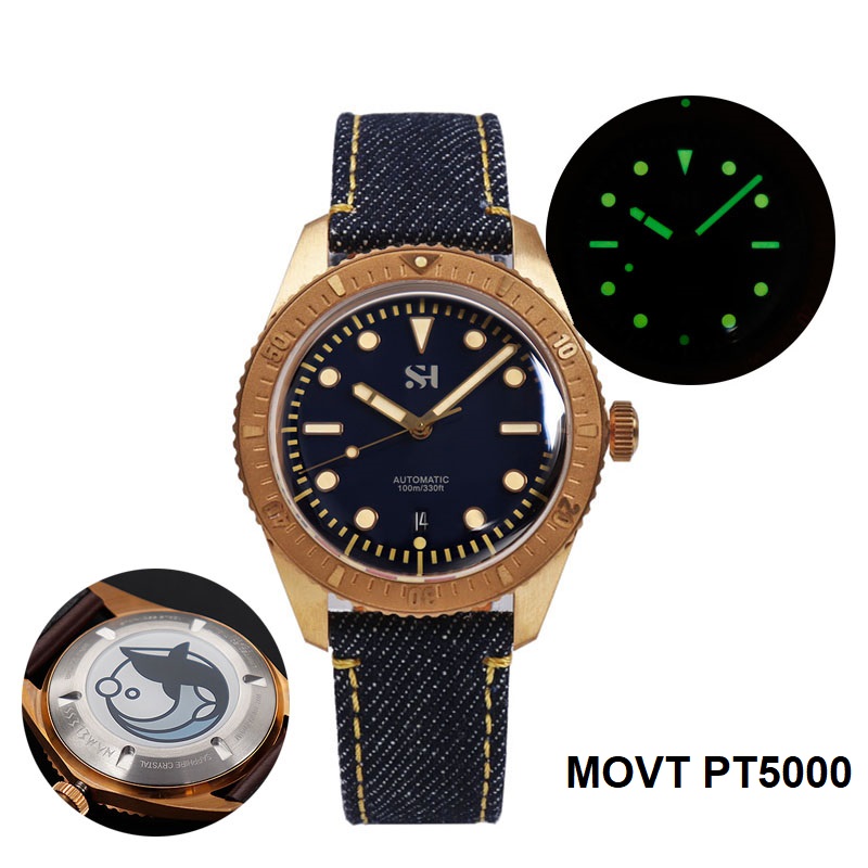 42mm Bronze Mens Watch Mechani - Canvas Strap Watch incelemesi ve fiyatı