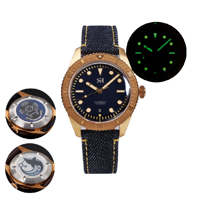 42mm Bronze Mens Watch Mechani - Canvas Strap Watch incelemesi ve fiyatı
