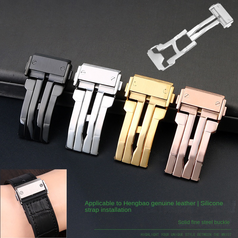 18 22mm Solid Stainless Steel  - Leather Watch Band Men incelemesi ve fiyatı
