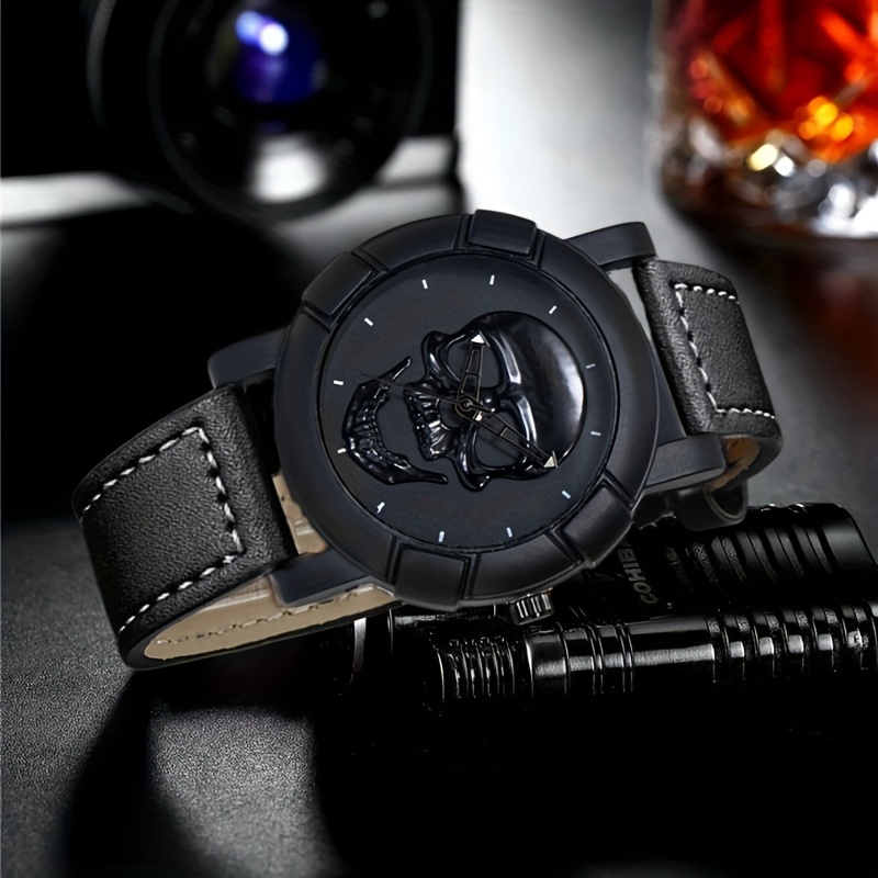 Skull Pattern Multi Display Po - Leather Watch Band Men incelemesi ve fiyatı