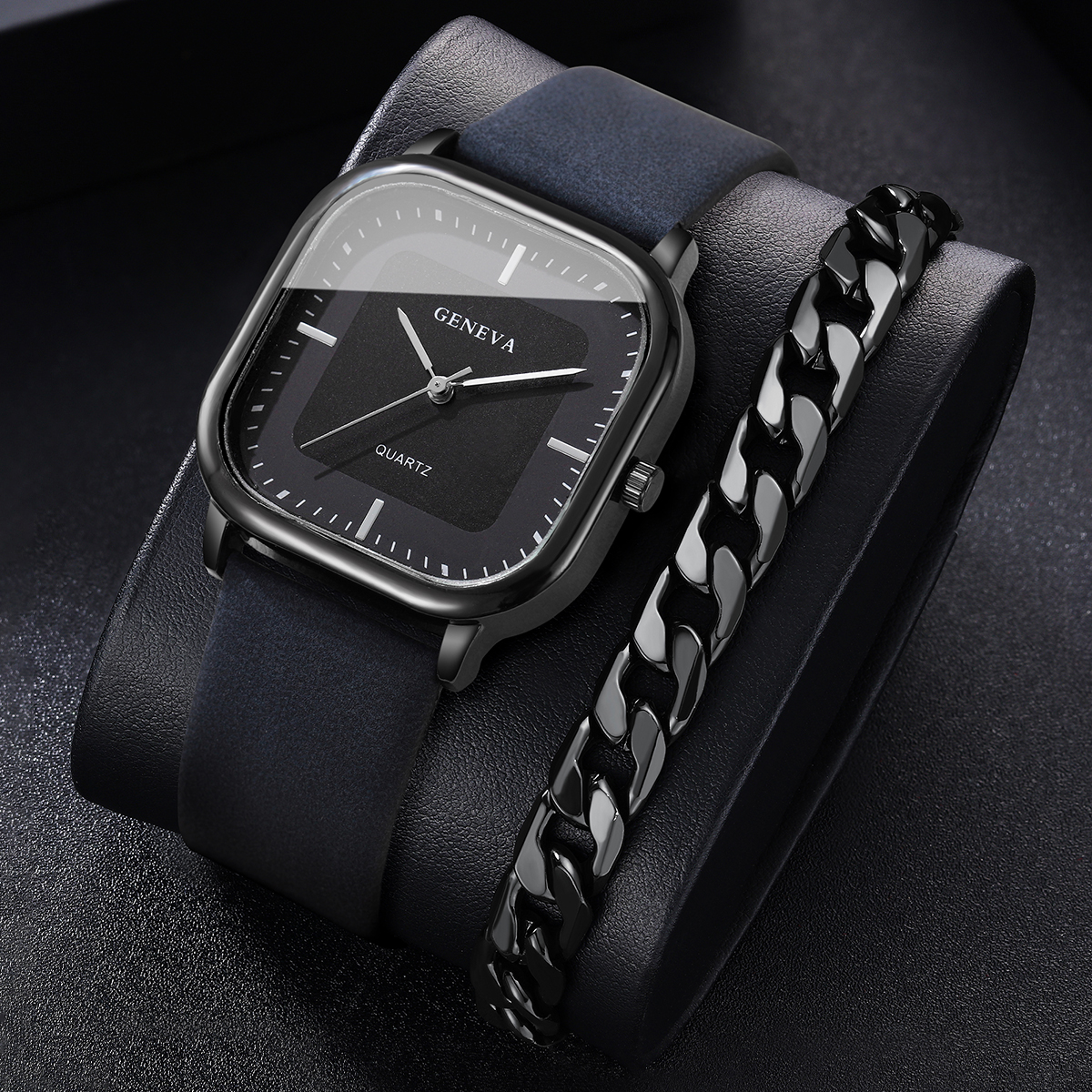 2PCS/Set Fashion Leather Strap - Leather Watch Band Men incelemesi ve fiyatı