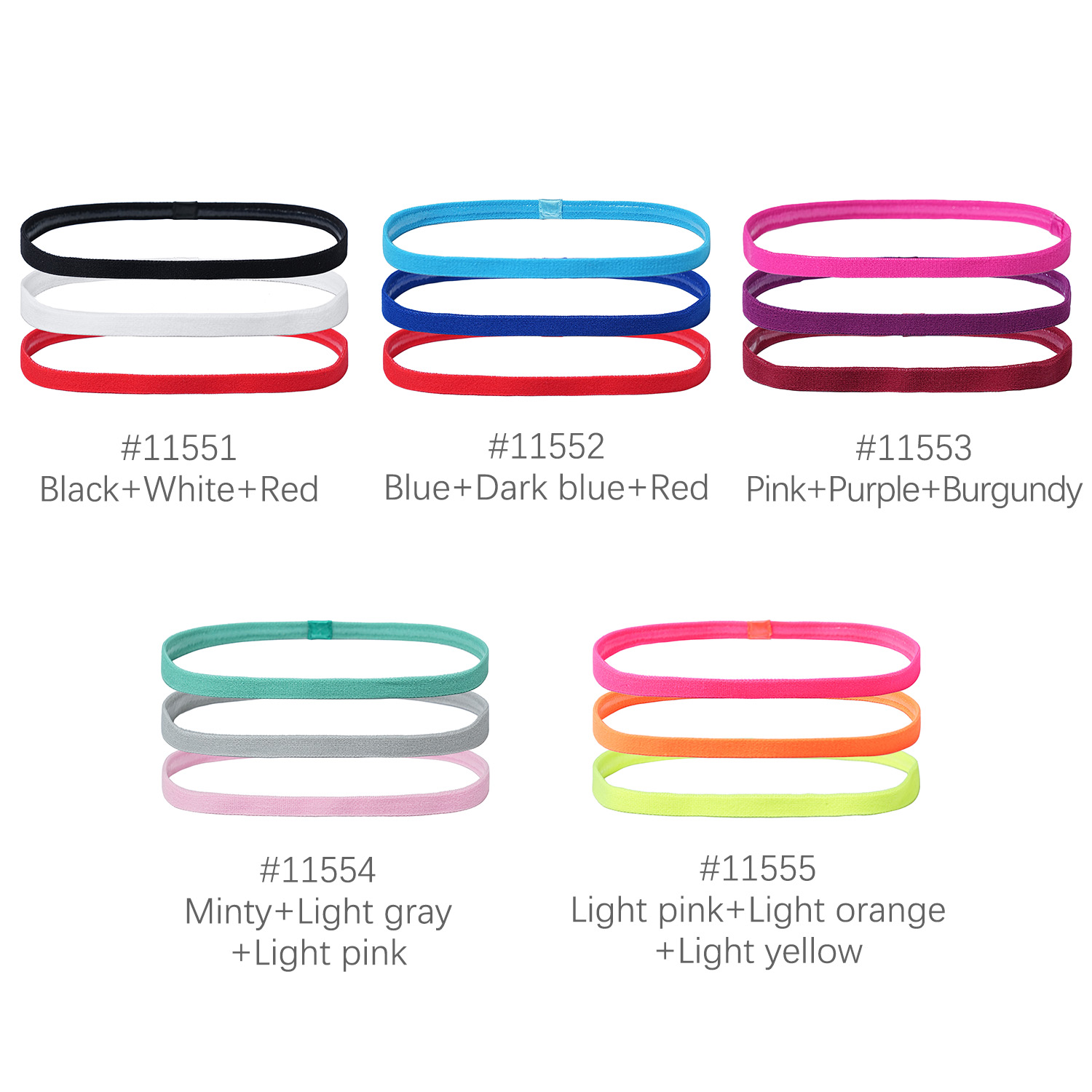 3Pcs Non-Slip Sports Hairband  - Silicone Band Women incelemesi ve fiyatı