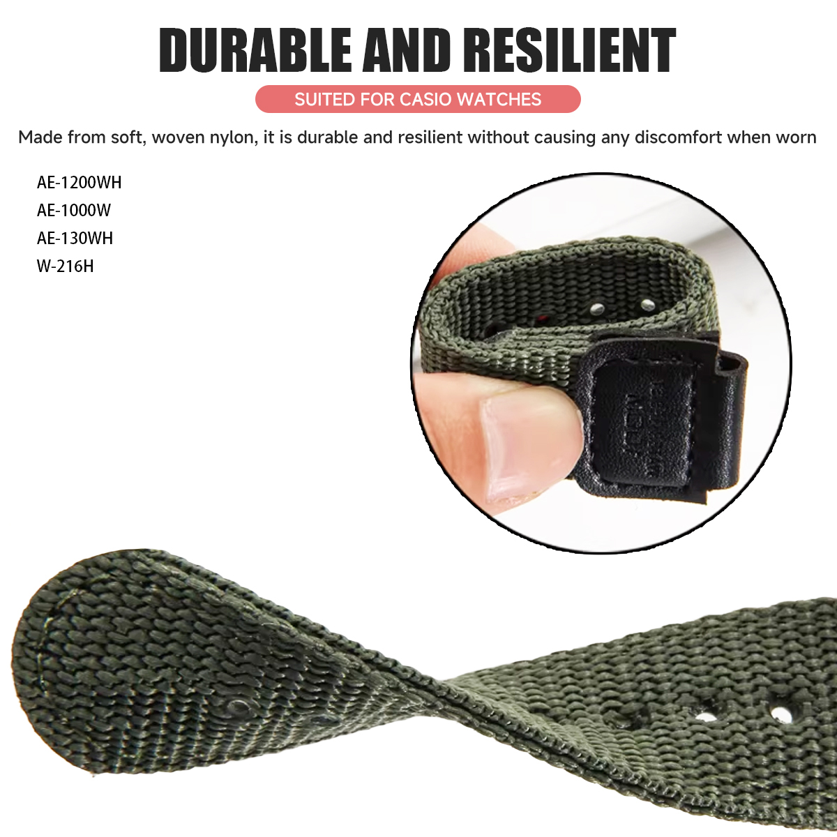 18mm Nylon Strap for Casio AE1 - Canvas Strap Watch incelemesi ve fiyatı