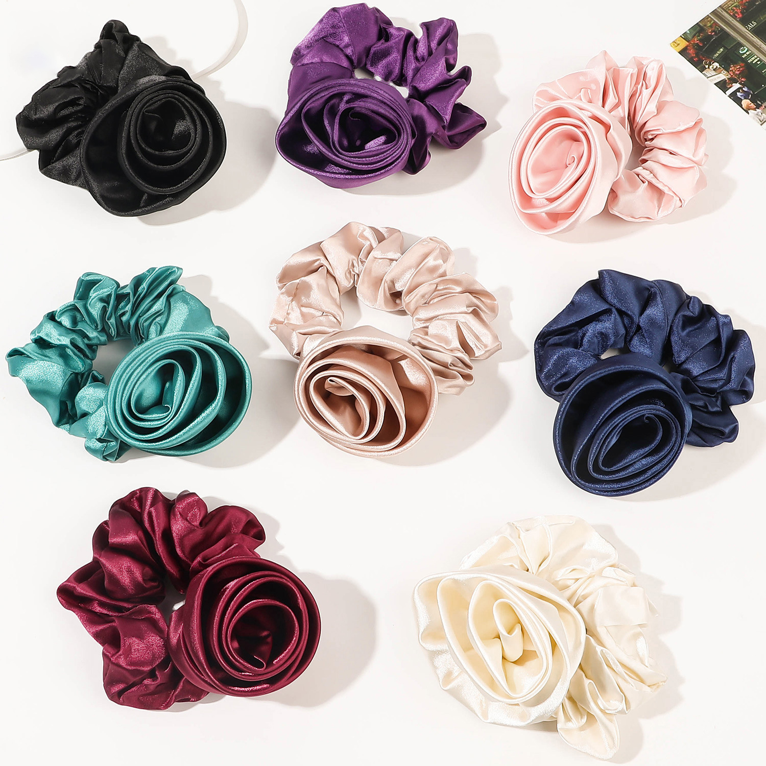 Korean Women Rose Elastic Hair - Silicone Band Women incelemesi ve fiyatı