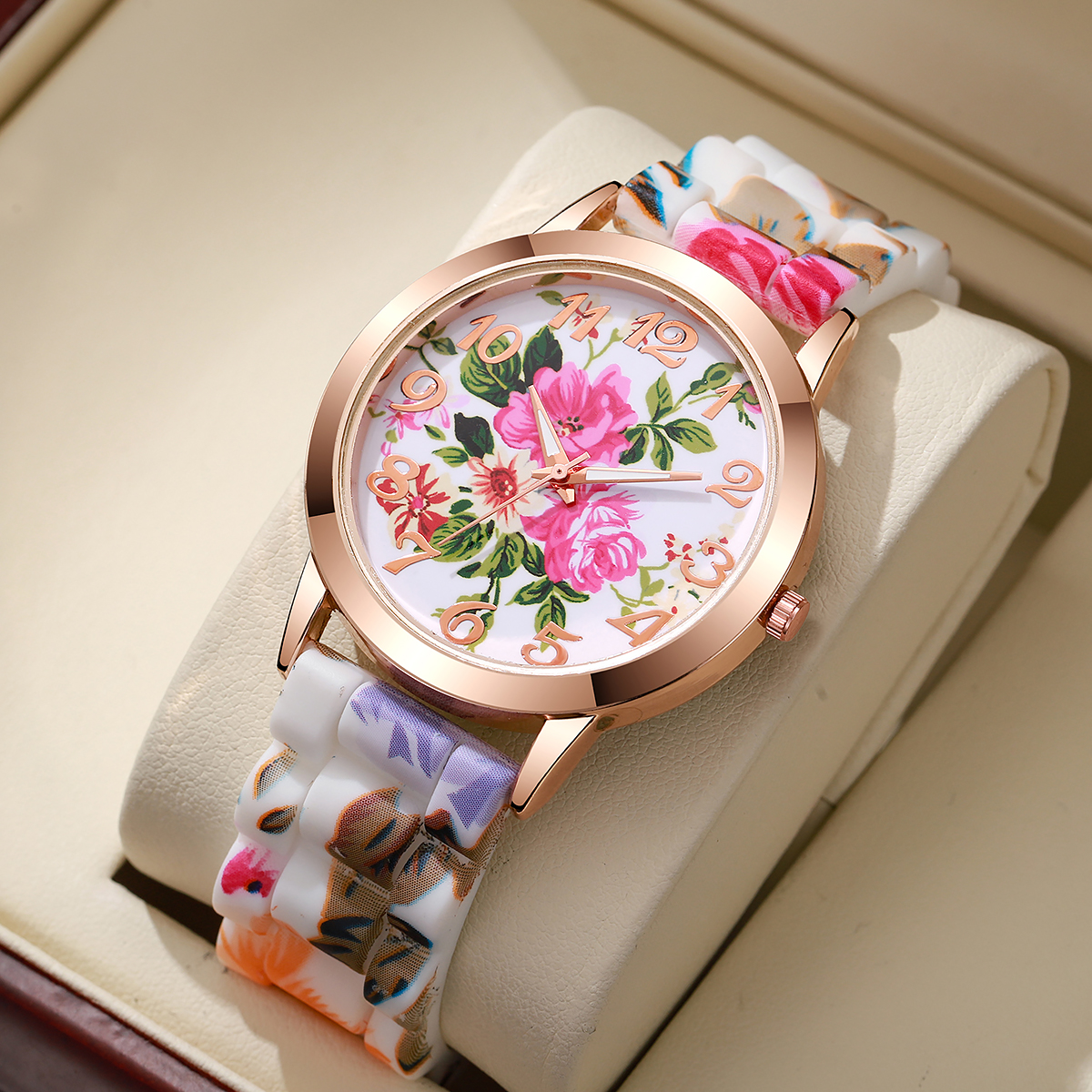 Fashion Flowers Printed Women  - Silicone Band Women incelemesi ve fiyatı