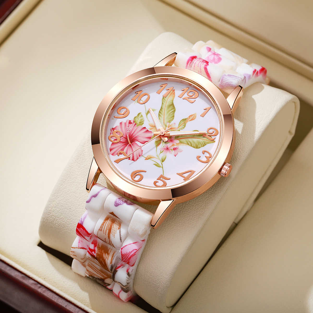 Fashion Flowers Printed Women  - Silicone Band Women incelemesi ve fiyatı